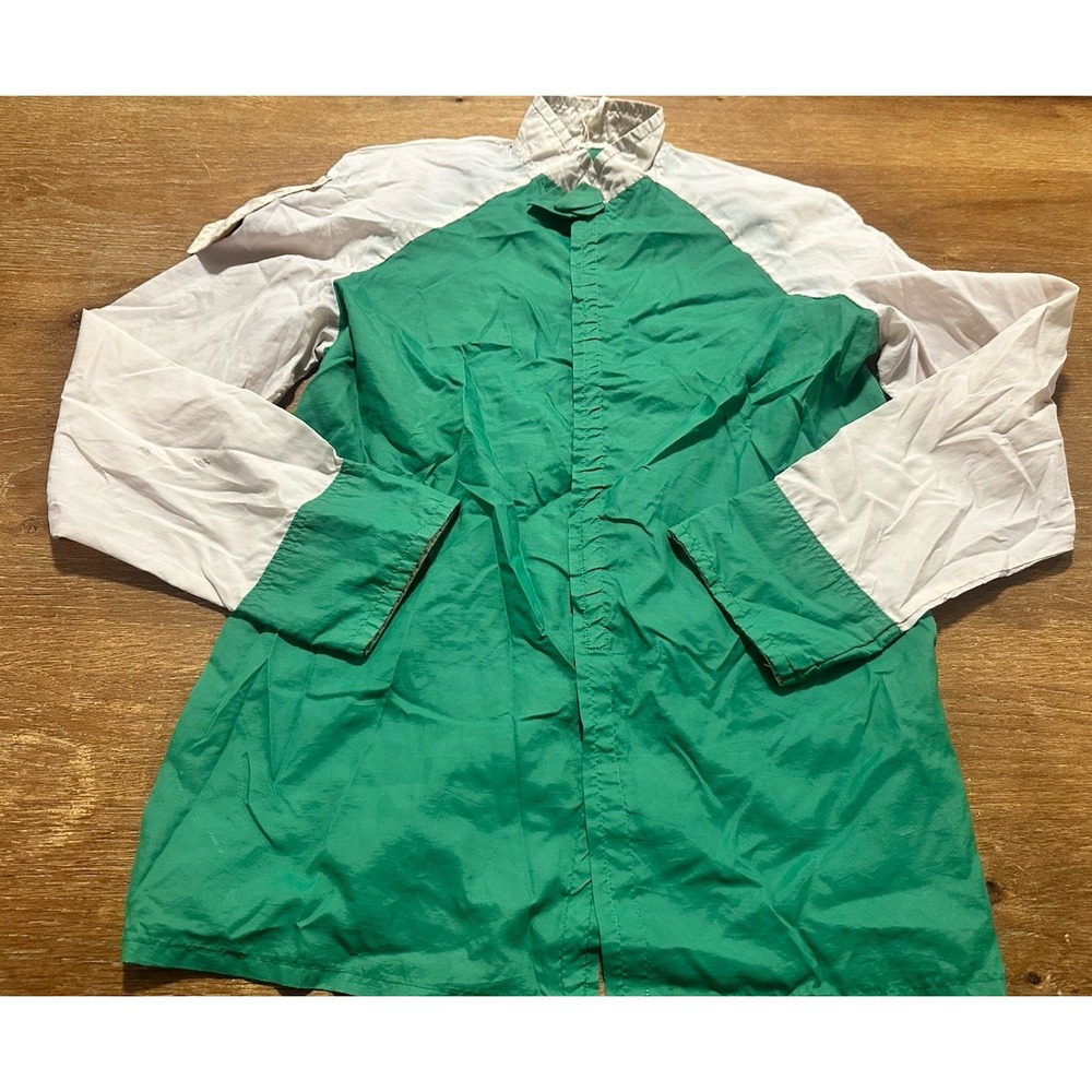Vintage 70's Jockey Silks Horse Racing Track Suit Green & White Jockey Jacket